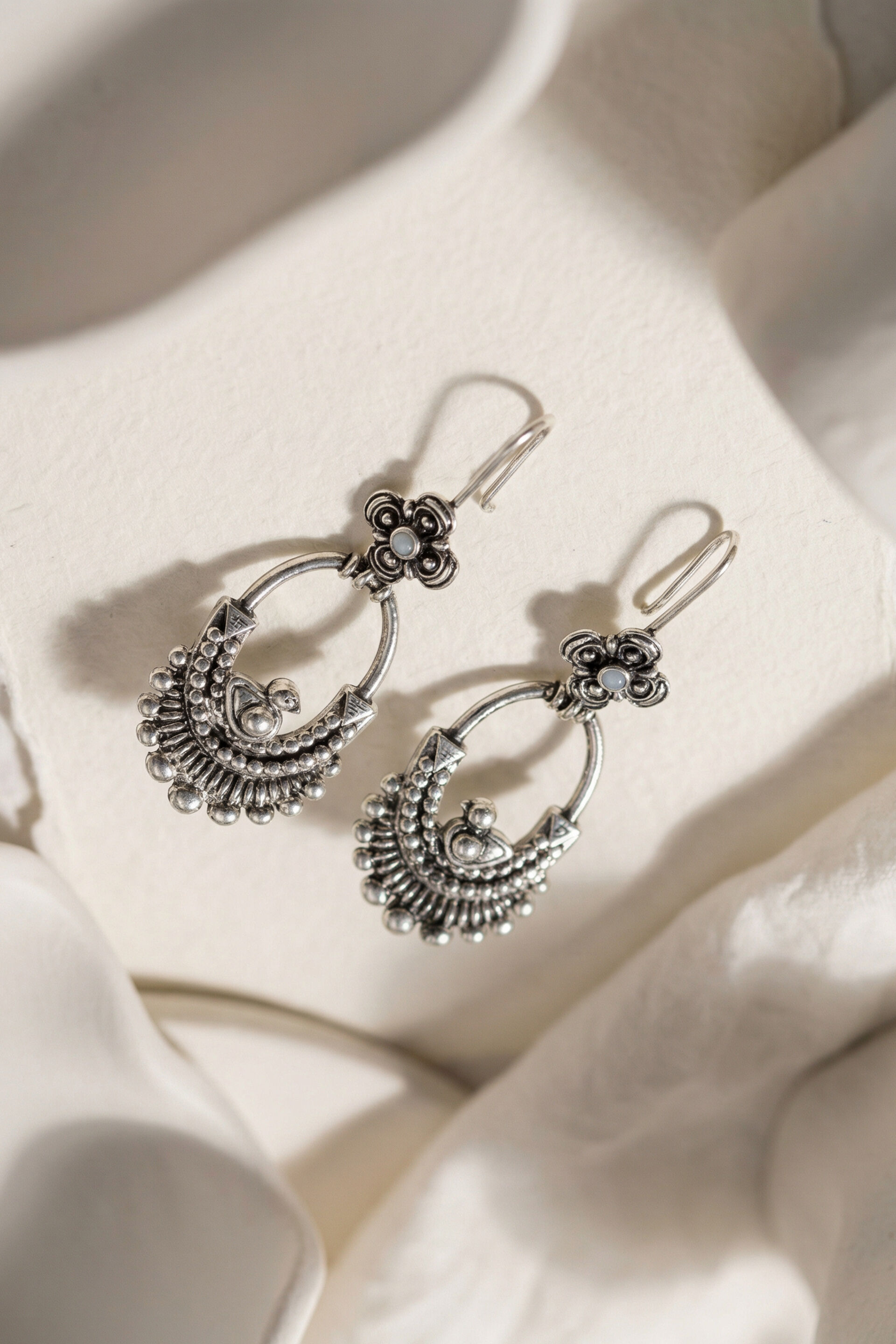 Crescent Fringe Dangler Earrings, , image 2